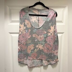 Free People Gardenia Floral High Low Top Large
